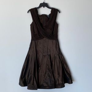 EUC Tadashi Collection Brown Taffeta Mix Dress / Size 12 / Perfect For Prom
